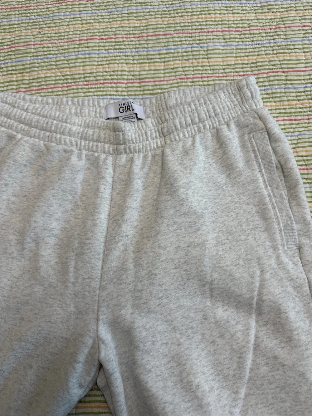 lululemon athletica Girls' Light Gray Hooded Zip Sweatshirt and Joggers Set